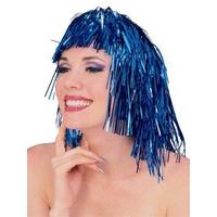 Metallic Blue Cyber Tinsel Wig