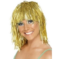 metallic gold cyber tinsel wig