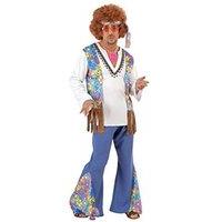 Mens Woodstock Hippie Man Costume Large Uk 42/44\