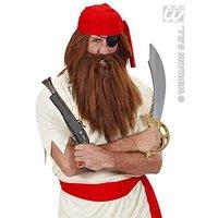 mens brown caveman pirate withbeard wig for hair accessory fancy dress