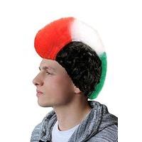 Mens Supporter Man - Green White Red Wig For Hair Accessory Fancy Dress