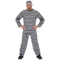 mens convict blackwhite costume large uk 4244 for prisoner jail fancy  ...