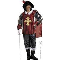 Mens Musketeer Burg/blk Costume Extra Large Uk 46\