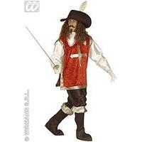 Mens Musketeer Red/grn/blue Costume Medium Uk 40/42\