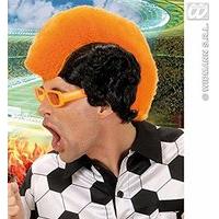 mens supporter man orange wig for hair accessory fancy dress