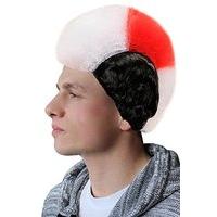 Mens Supporter Man - White Red White Wig For Hair Accessory Fancy Dress