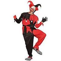 medium black red mens evil jester costume