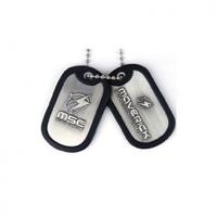 Metal Gear Solid Rising Dog Tags with Maverick Logo and Rubber Rim