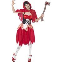 Medium Red Ladies Zombie Hooded Beauty Costume