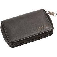Men?s Zip Up Leather Credit Card Wallet With RFID Protection, Black, Leather
