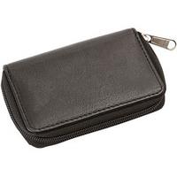 mens zip up leather credit card wallet with rfid protection black leat ...