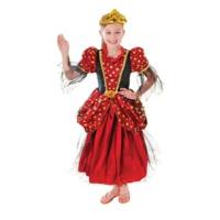 Medium Red Girls Princess Dress With Gold Stars
