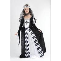 medium black white childrens chess queen costume