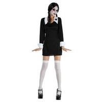 Medium Black & White Girls Creepy School Girl Costume