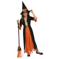Medium Orange Girls Gothic Witch Costume