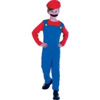 medium red blue boys plumber mate costume