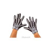 mens printed skeleton gloves