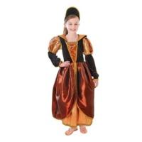 Medium Bronze Girls Tudor Queen Costume With Headband