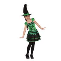 Medium Green & Black Girls Witch Costume