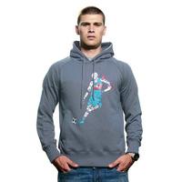 Mens Robot Hooded Sweater // Dark Grey 70% cotton/30% polyester