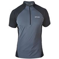 mens vapour ss zip tee carbon