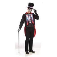 mens day of the dead long tail suit costume