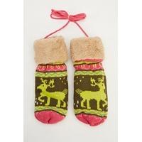 Metallic Multi Colour Reindeer Mit Gloves