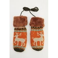 Metallic Multi Colour Reindeer Mit Gloves