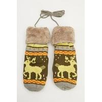 Metallic Multi Colour Reindeer Mit Gloves