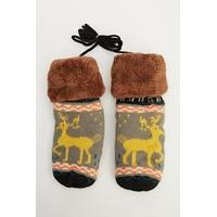 Metallic Multi Colour Reindeer Mit Gloves