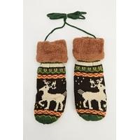 Metallic Multi Colour Reindeer Mit Gloves