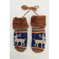 Metallic Multi Colour Reindeer Mit Gloves