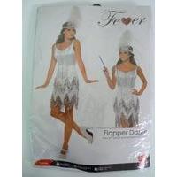 Medium White & Silver Ladies Sequin Flapper Costume