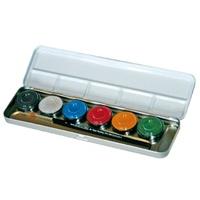 metal paint box pearlised colours x 6