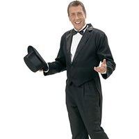 Mens Blk Lined Tailcoat Costume Medium For Hardy Hollywood Film Fancy Dress