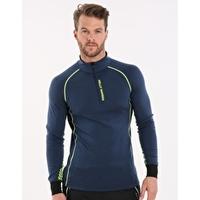 mens hh warm flow high neck half zip deep blue