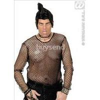 mediumlarge black mens fishnet shirt