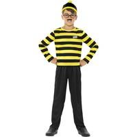 Medium Black And Yellow Children\'s Wheres Wally Fancy Dress Costume.