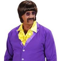 Mens 60s Music Man Withtash - Brown Wig For Hair Accessory Fancy Dress