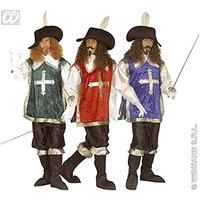 Mens Musketeer Red/grn/blue Costume Small Uk 38/40\