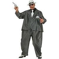 Mens Fat Gangster Costume For 20s 30s Mob Capone Fancy Dress