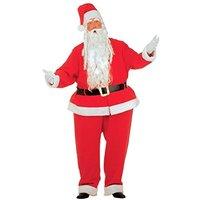 Mens Fat Santa Claus Costume For Father Christmas Fancy Dress