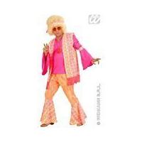 mens hippie man orangepink costume medium uk 4042 for 60s 70s hippy fa ...