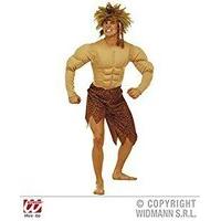 Mens Jungle Man With Muscles Costume Large Uk 42/44\