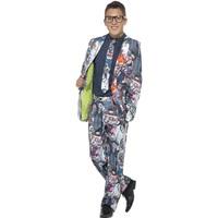 mens stand out zombie design fancy dress suit