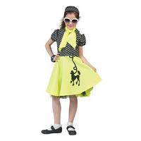 Medium 50\'s Yellow & Black Girls Poodle Dress Costume