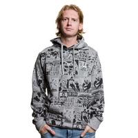 Mens Comic Hooded Sweater // Grey MÃ?ÂªlÃ?Â©e 70% cotton/30% polyester