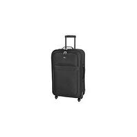 medium 4 wheel soft suitcase black