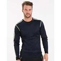 mens hh dry stripe crew deep blue yellow