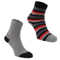 Mega Value Boys 2 Pack Stripe Cosy Socks